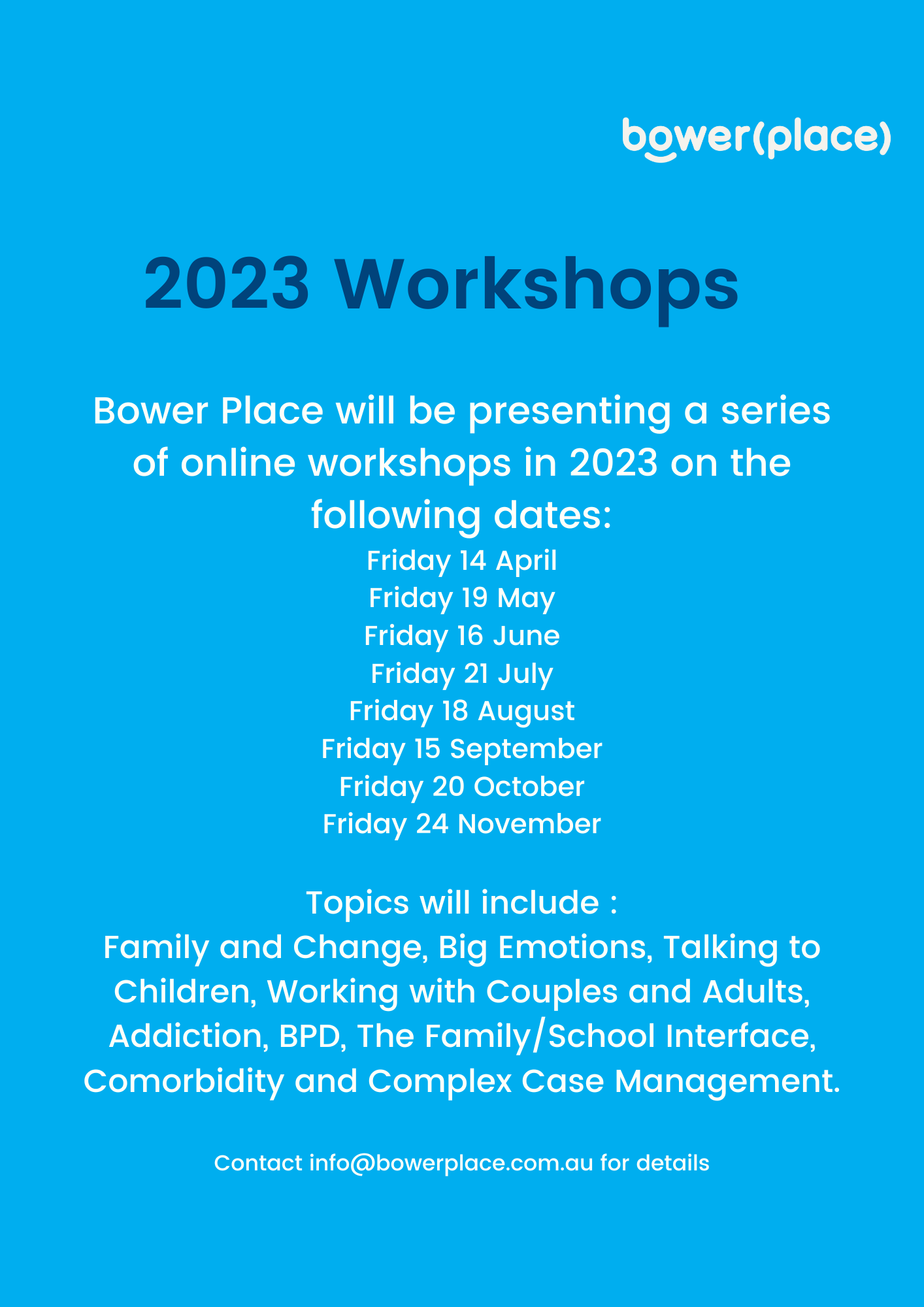 Mental Health Training Workshops Bower Place
